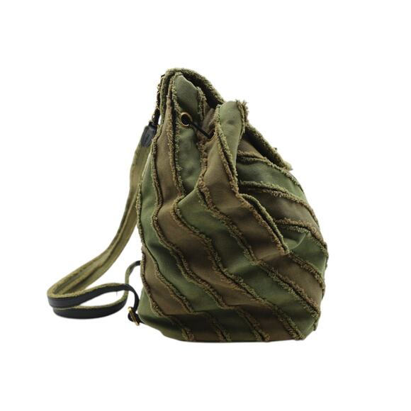 CHANEL Coco Cuba Patchwork Chevron Backpack In Green - Picture 4 of 5